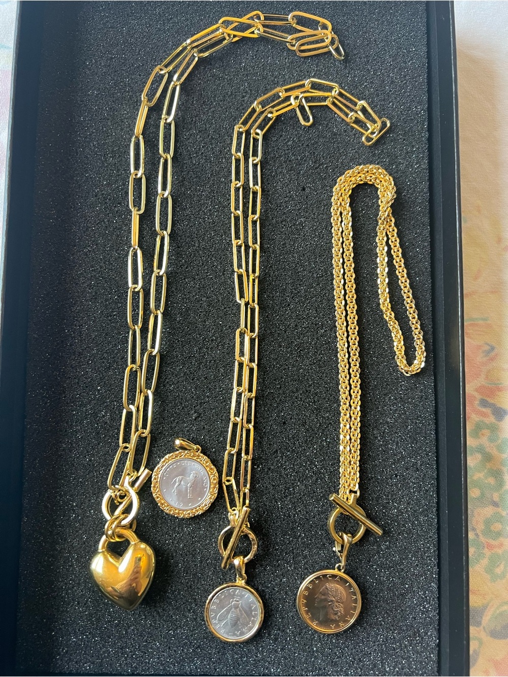 Bellezza Toggle Chain Coin Necklace Lot